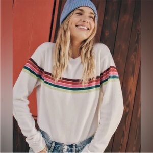 Marine Layer Harper Cashmere Multi Striped Sweater, XL